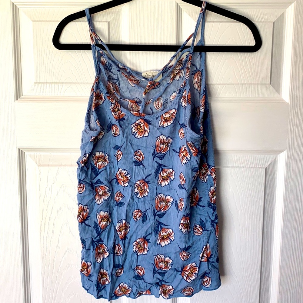 Free Kisses floral top with criss cross neckline